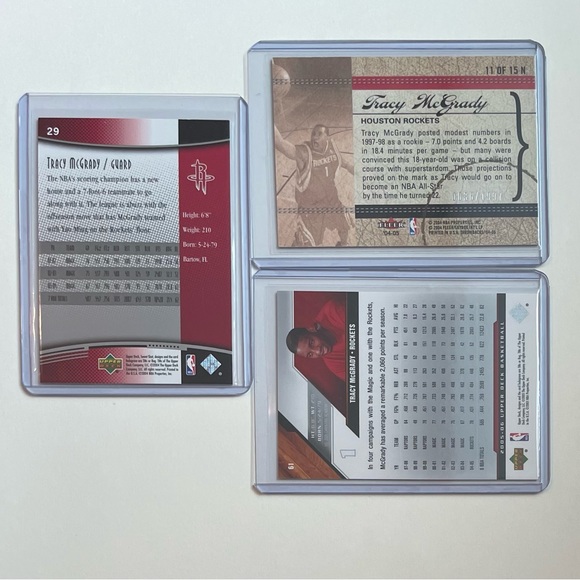 Lot of 3 Tracy McGrady Houston Rockets NBA Basketball Cards - Picture 2 of 8